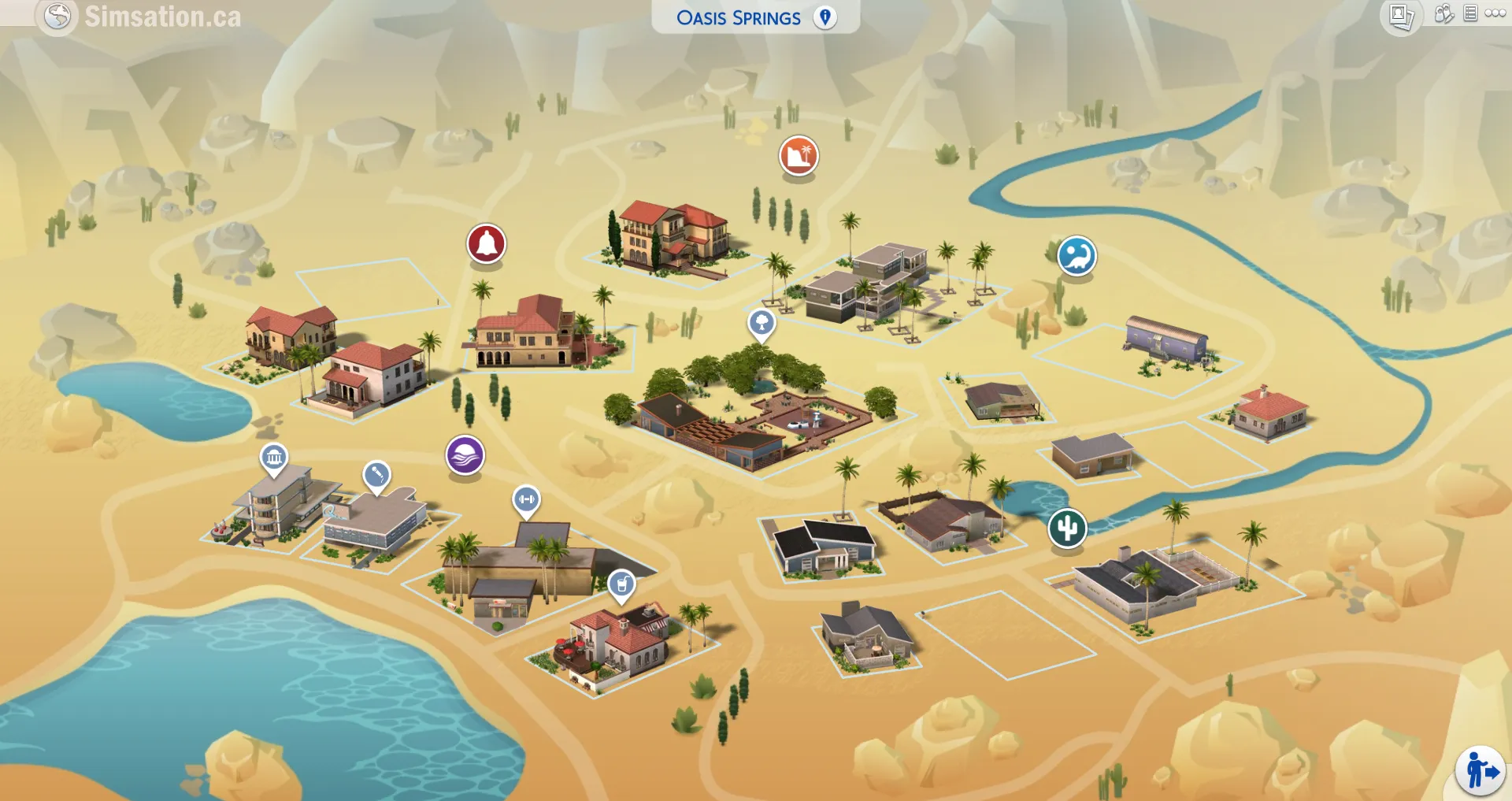 Unlabelled map of Oasis Springs